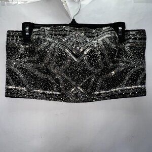 Black and Silver Beaded Skirt